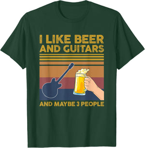 I Like Beer and Guitars and Maybe 3 People T-Shirt - T-Shirt | Forest