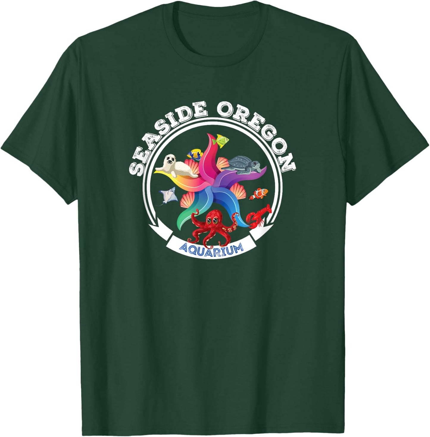 Seaside Oregon Aquarium Marine Life Sea Creatures Souvenir T-Shirt - T-Shirt | Forest