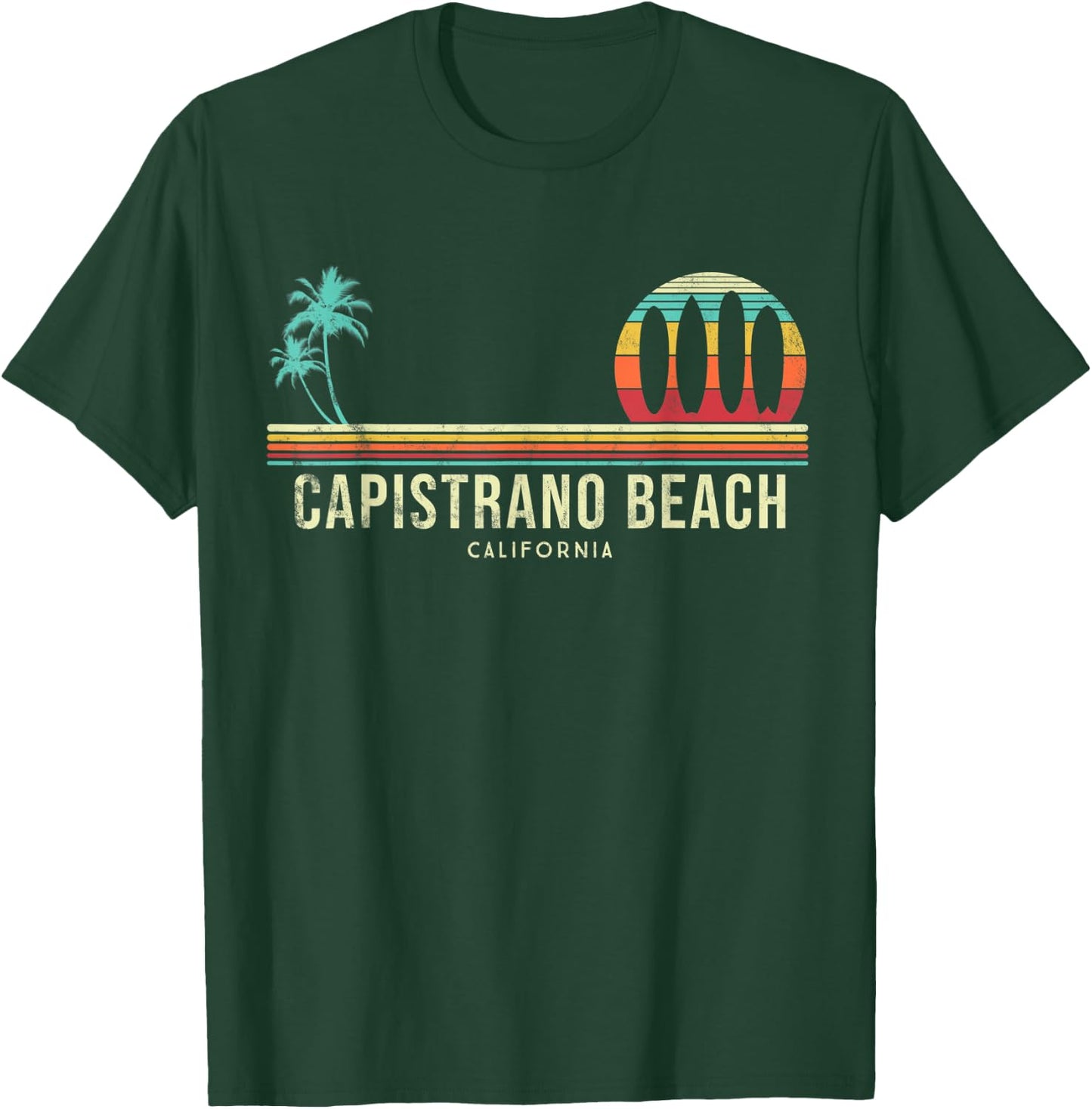 California Surf Capistrano Beach Vintage Surf Board Surfer Men Women Kids T-Shirt - T-Shirt | Forest