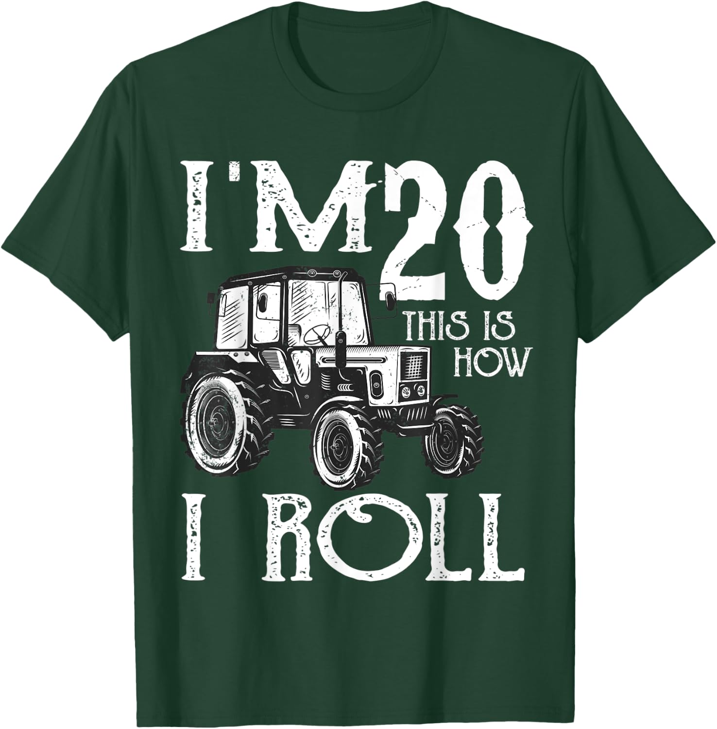 20th Birthday Tractor Farmer Rancher Funny 20 years old gift T-Shirt - T-Shirt | Forest