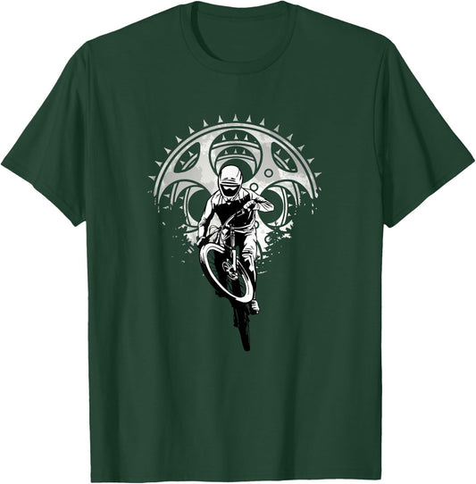 Downhill Biker Graphics - Mountain Bike & Mountain Biker T-Shirt - T-Shirt | Forest