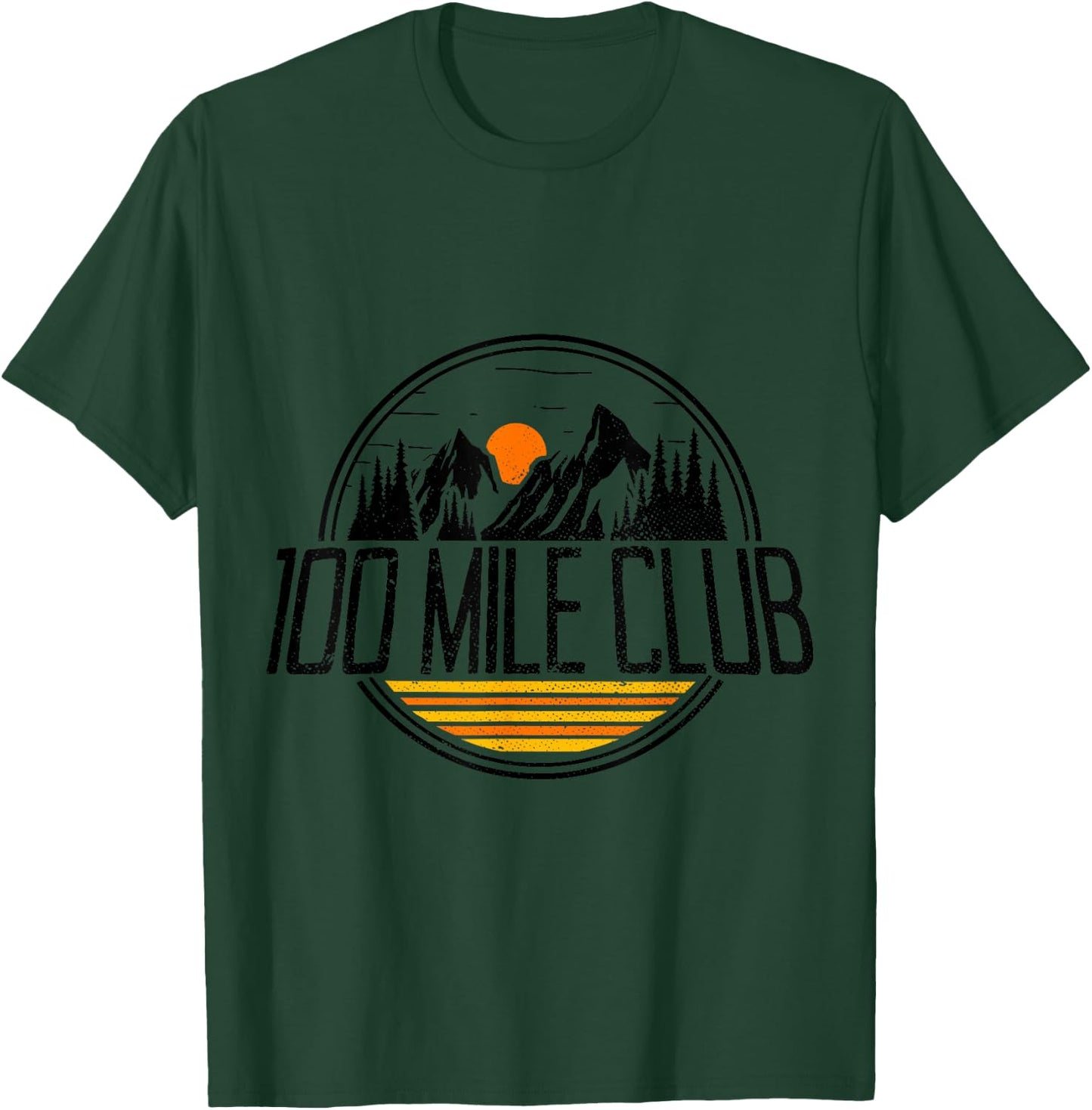 100 Mile Club Run Adventure Fell Ultra Run Trail Running T-Shirt - T-Shirt | Forest