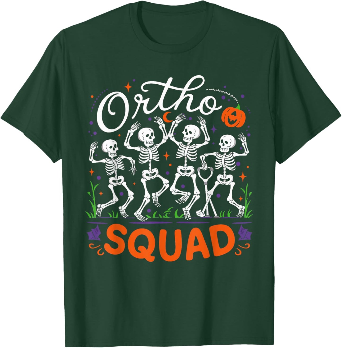 Ortho Squad Skeleton Halloween Orthopedic Nurse RN T-Shirt - T-Shirt | Forest