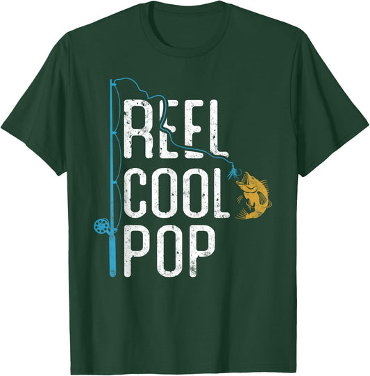 Fishing Reel Cool Pop Father’s day Gift Fisherman Pop T-Shirt - T-Shirt | Forest