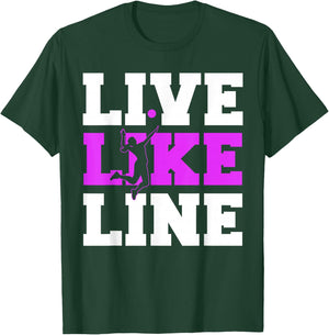 Live Like Line Volleyball gift, Volleyball gift, Sports gift T-Shirt - T-Shirt | Forest