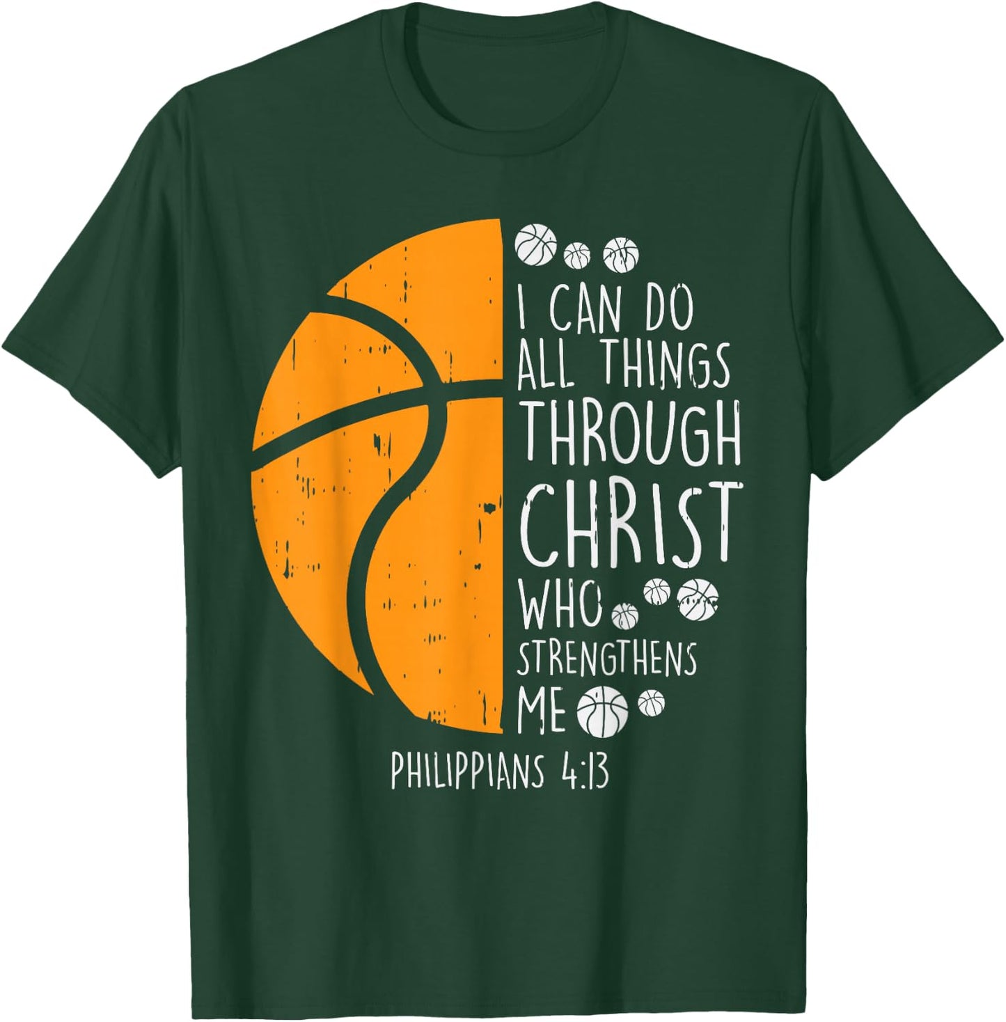 Basketball i can do things Bible Verse God Jesus Gift T-Shirt - T-Shirt | Forest