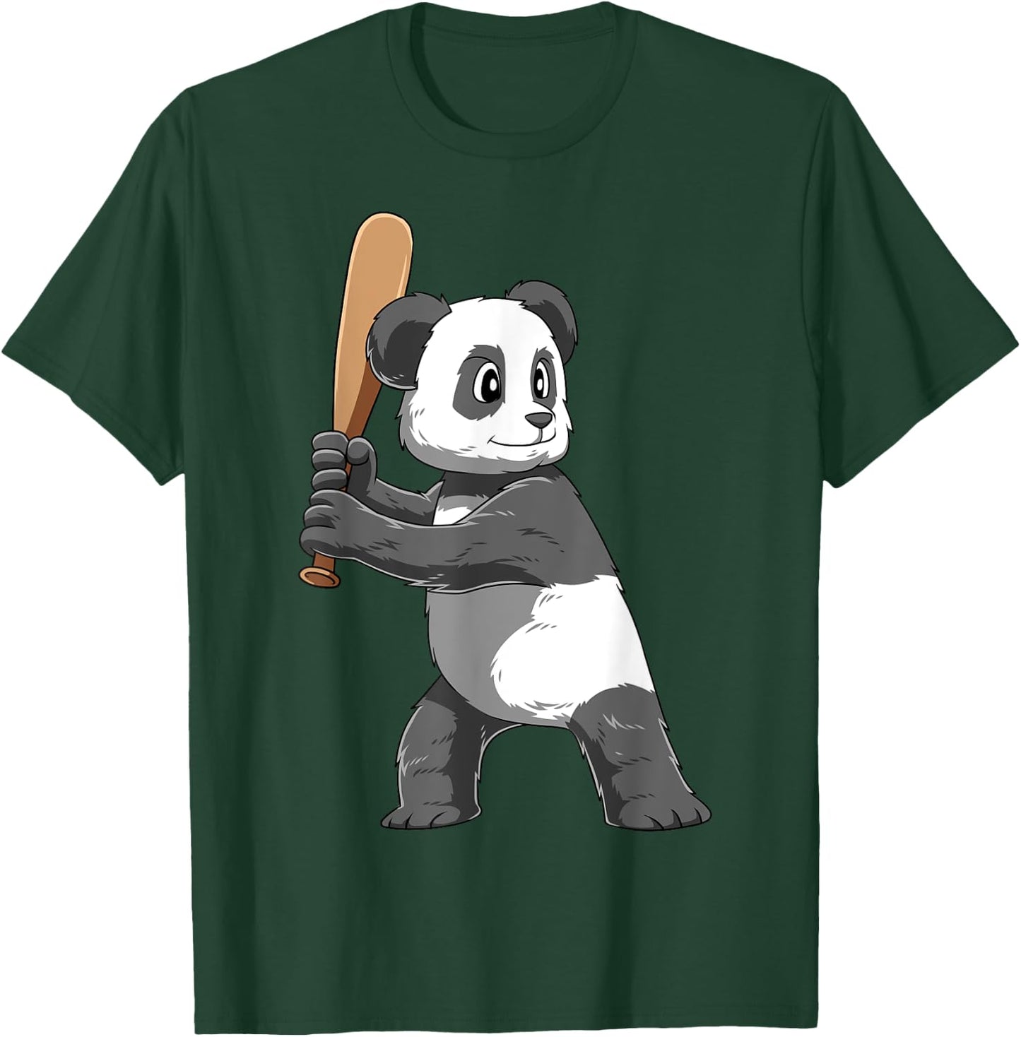 Panda Baseball Panda Playing Baseball Panda T-Shirt - T-Shirt | Forest