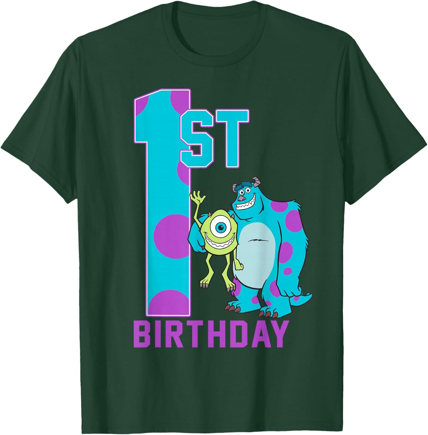 Disney Pixar Monsters Inc. Mike & Sully Happy 1st Birthday T-Shirt - T-Shirt | Forest