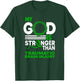 My God Stronger Than Traumatic Brain Injury Awareness Ribbon T-Shirt - T-Shirt | Forest