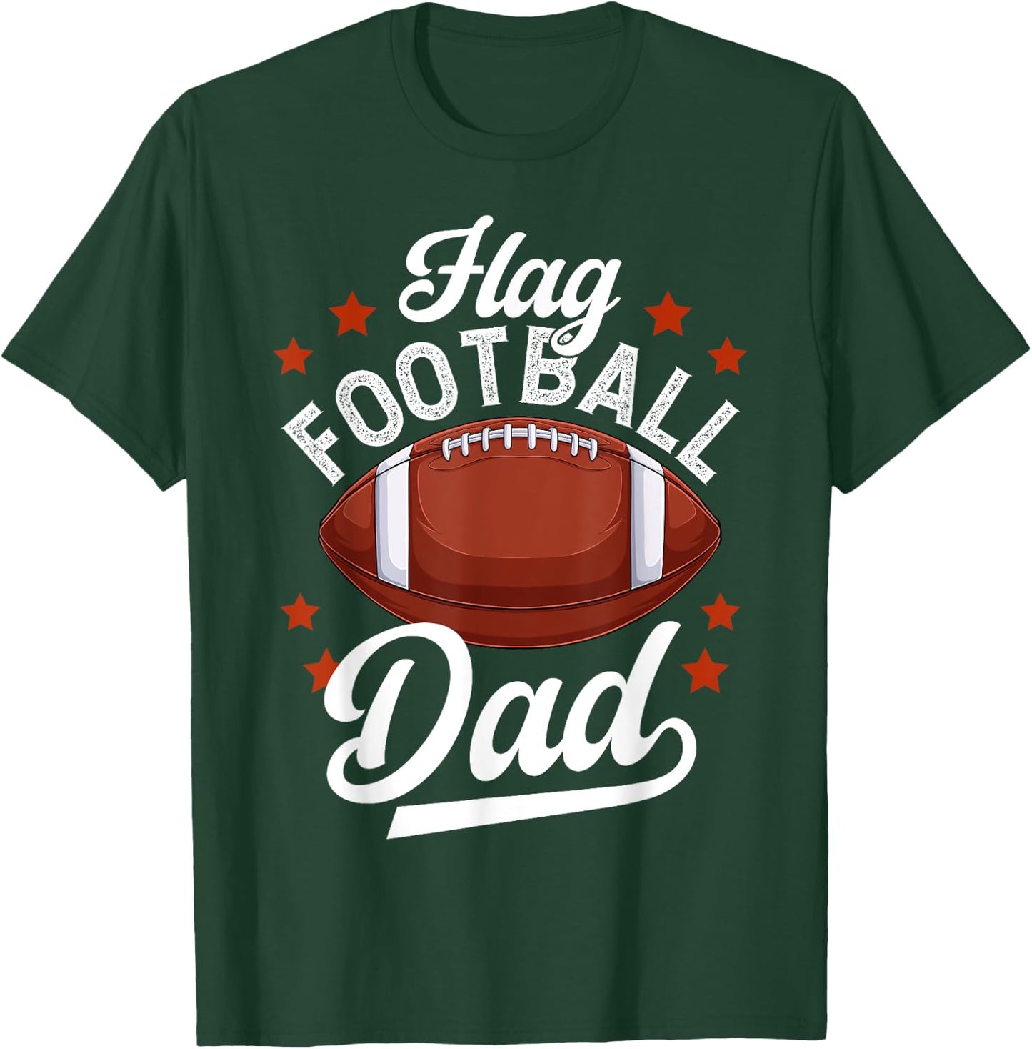 Flag Football Dad Of A Flag Football Player Father T-Shirt - T-Shirt | Forest