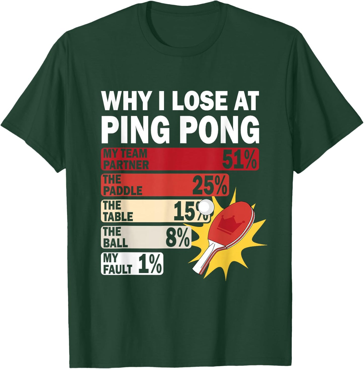 Why I Lose at Ping Pong Table Tennis Funny My Fault T-Shirt - T-Shirt | Forest