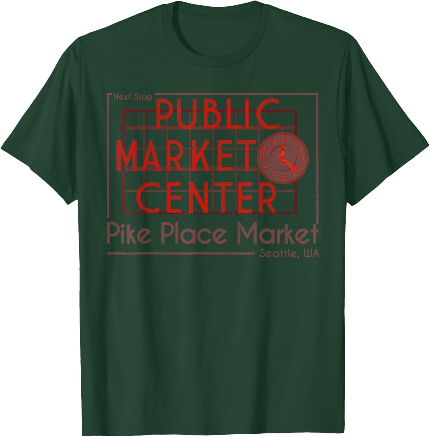 Public Market Center Seattle Next Stop Vintage Gift T-Shirt - T-Shirt | Forest