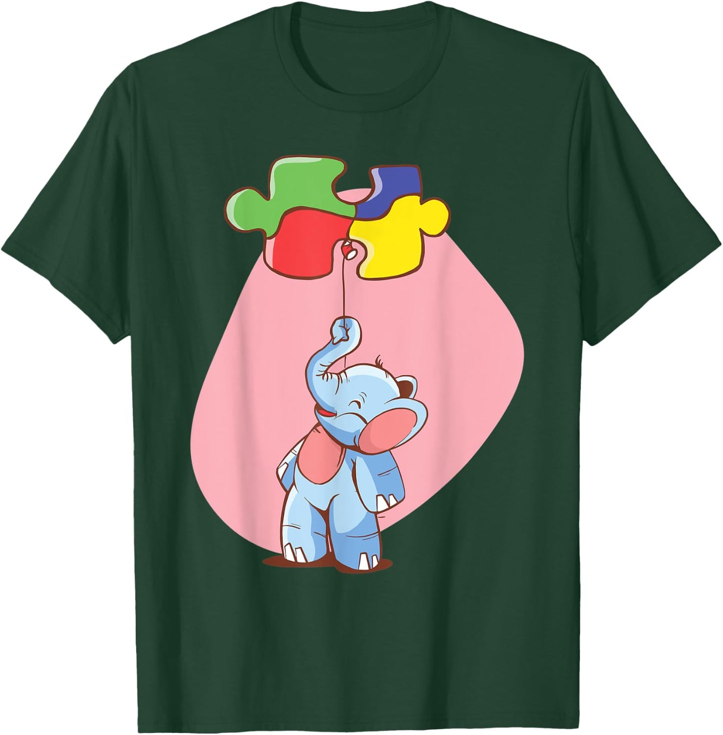 Autism Awareness Shirts with Cute Elephant Kids Men Women T-Shirt - T-Shirt | Forest