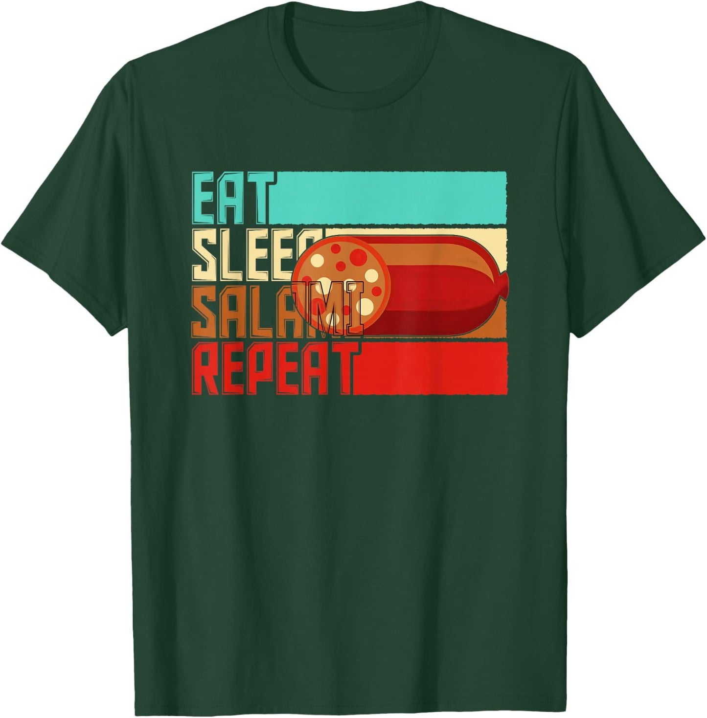 Vintage Eat Sleep Repeat Salami T-Shirt - T-Shirt | Forest