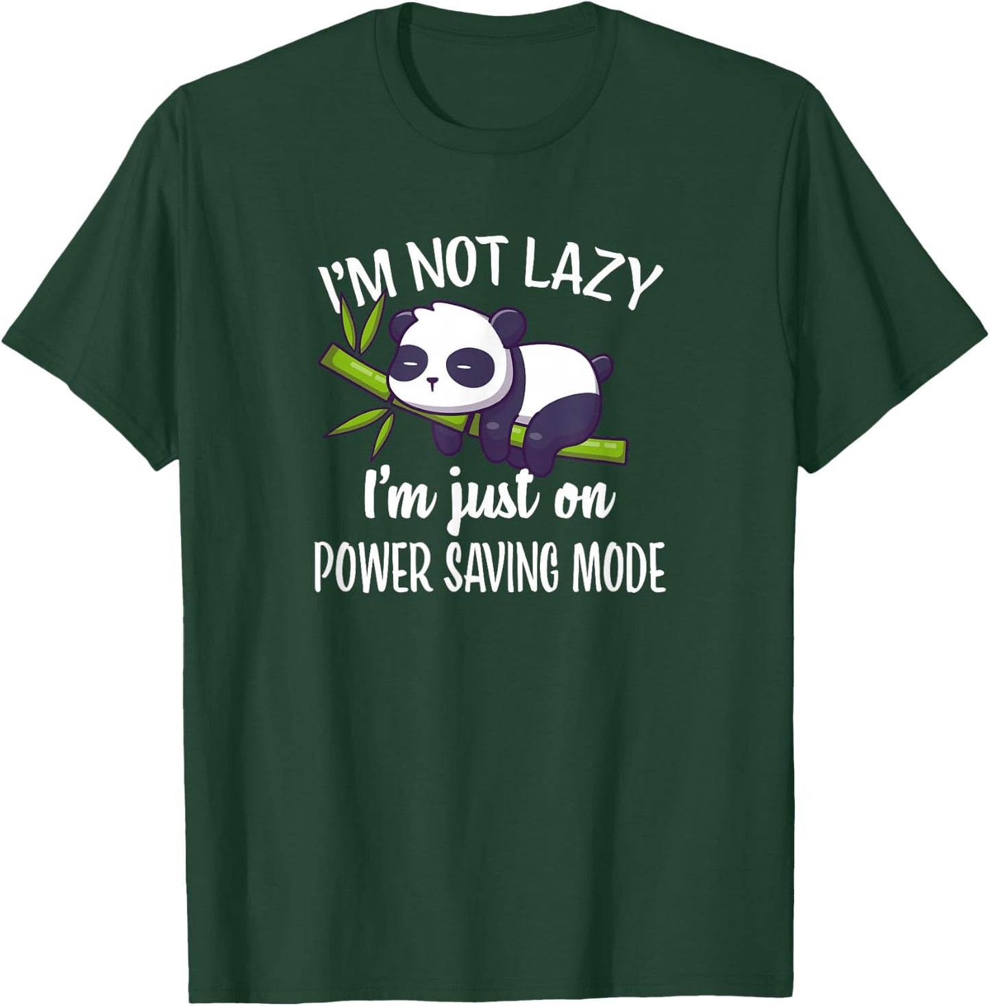 Cute Kawaii Kids Napping Not Lazy Power Saving Panda T-Shirt - T-Shirt | Forest