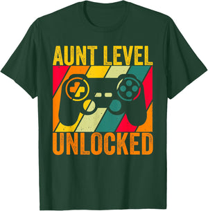 Aunt Level Unlocked Est.2025 New Auntie I Leveled Up To Aunt T-Shirt - T-Shirt | Forest