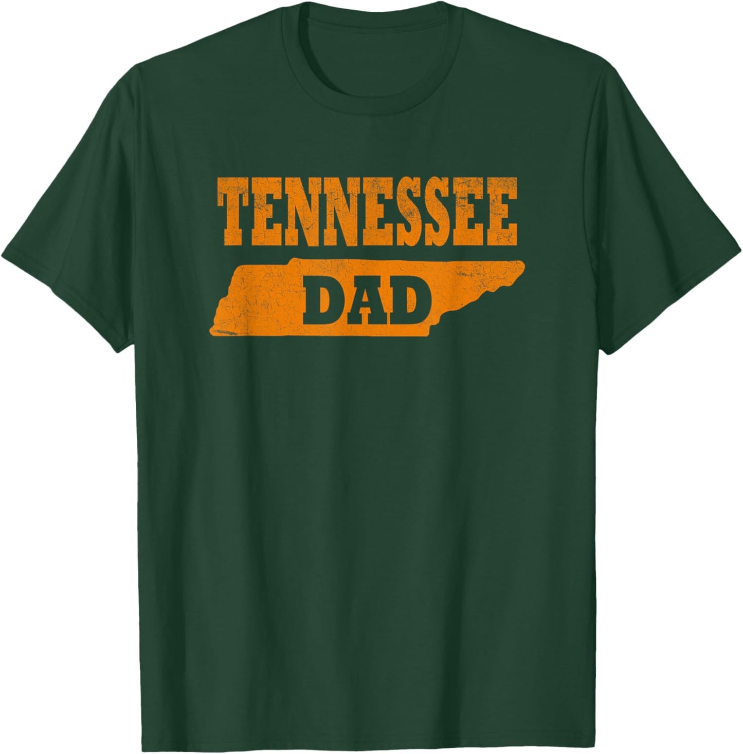 Tennessee Dad. Retro Tennessee TN Orange Vintage Design , Small, Black T-Shirt - T-Shirt | Forest