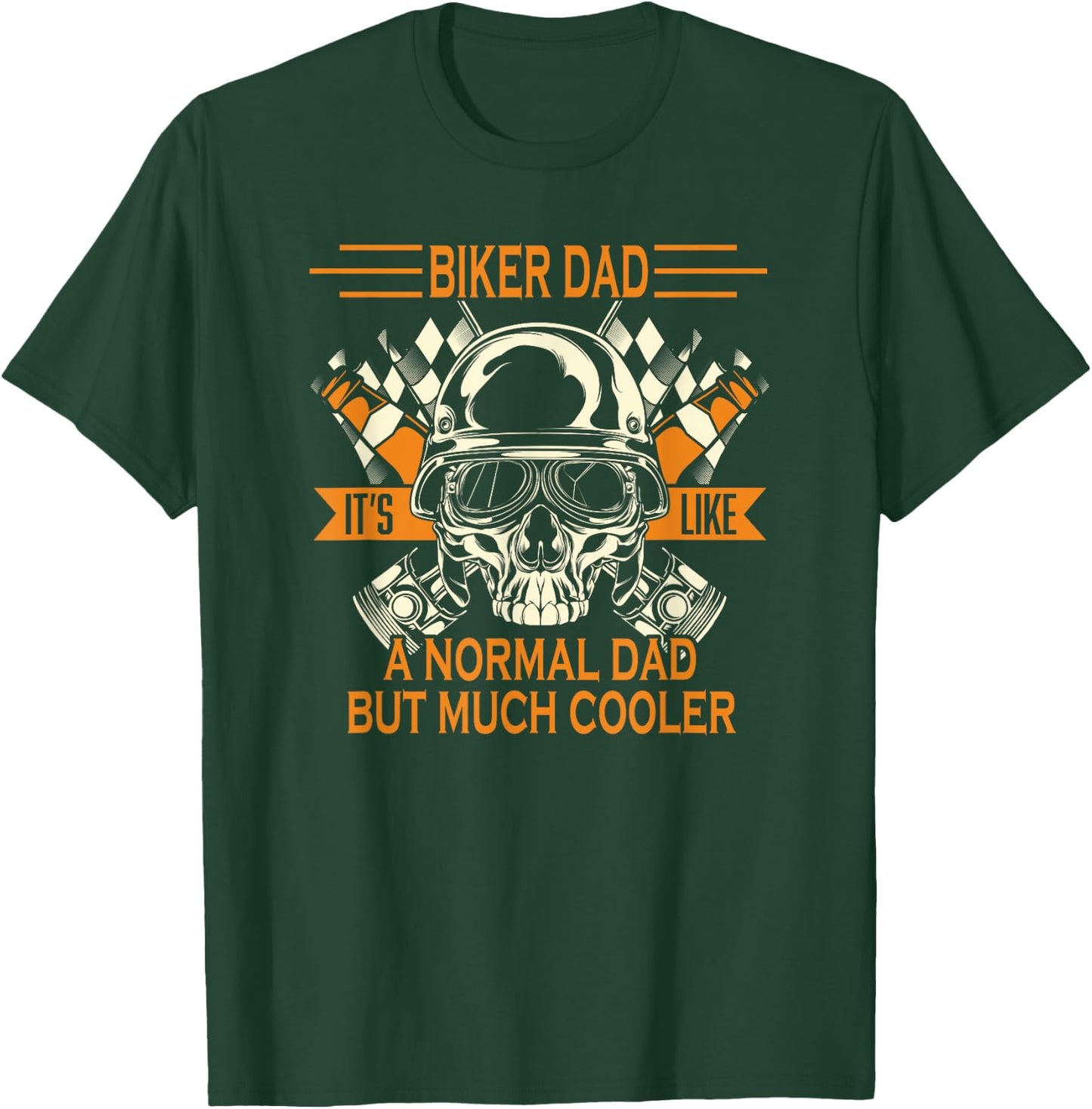 Retro Biker Dad Daddy Motorcycle Father's Day - Biker T-Shirt - T-Shirt | Forest