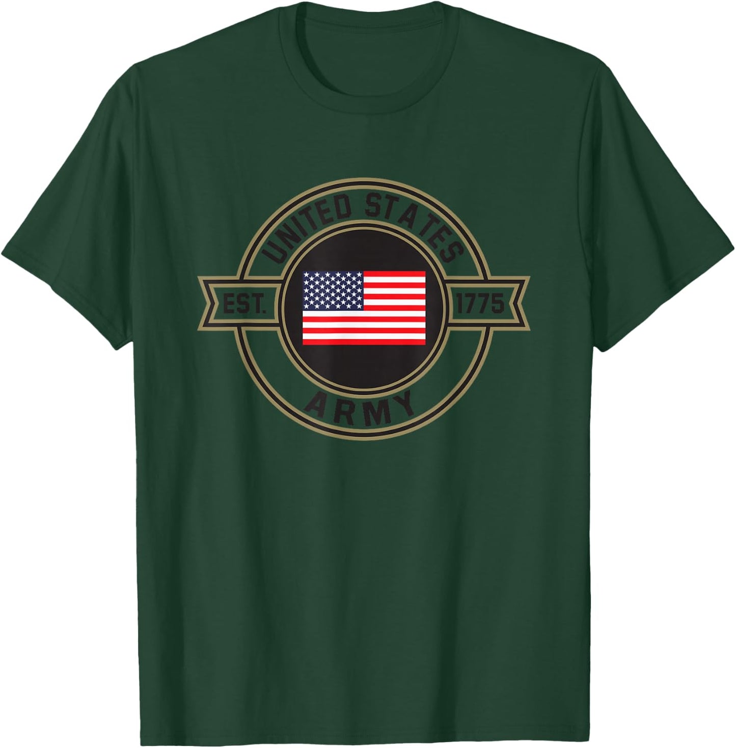 Army United States Military Circle Green Officially Licensed T-Shirt - T-Shirt | Forest