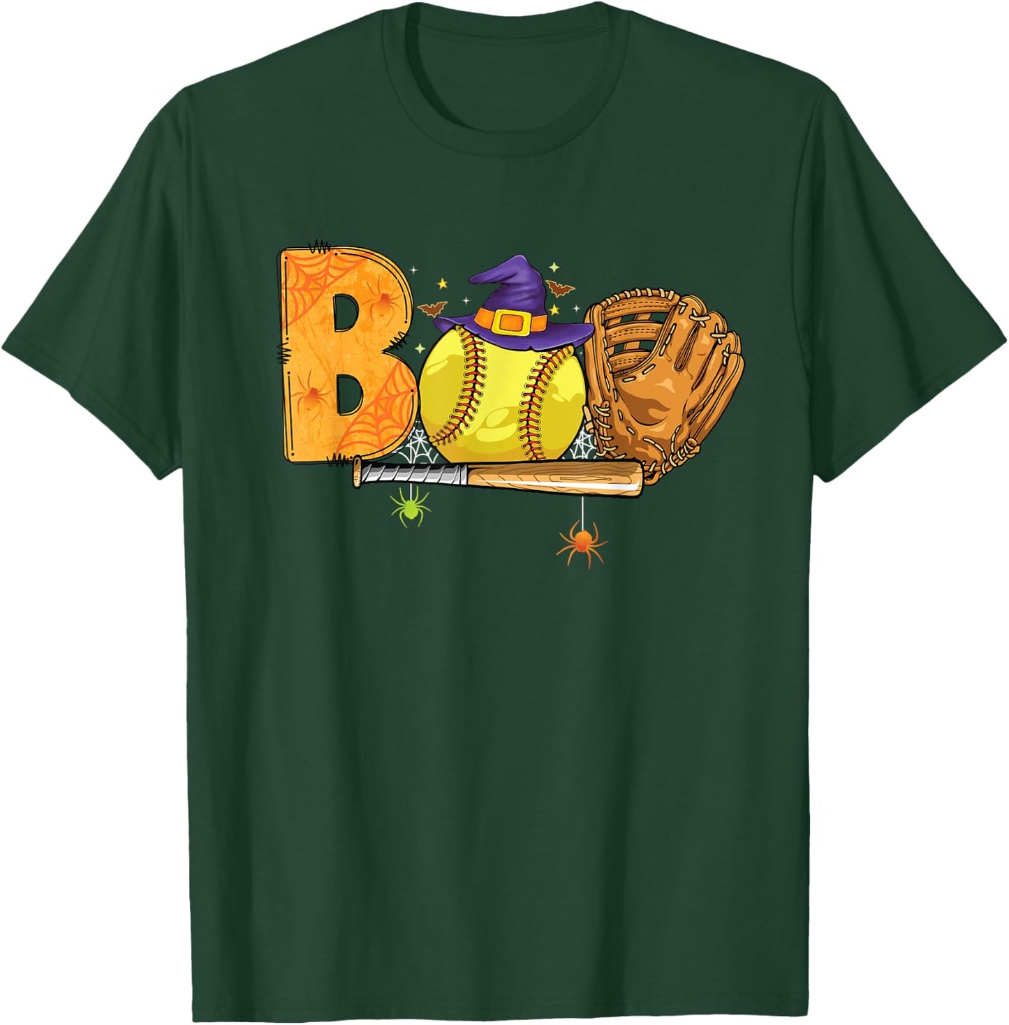 Boo softball Player Catcher Pitcher funny Halloween costume T-Shirt - T-Shirt | Forest