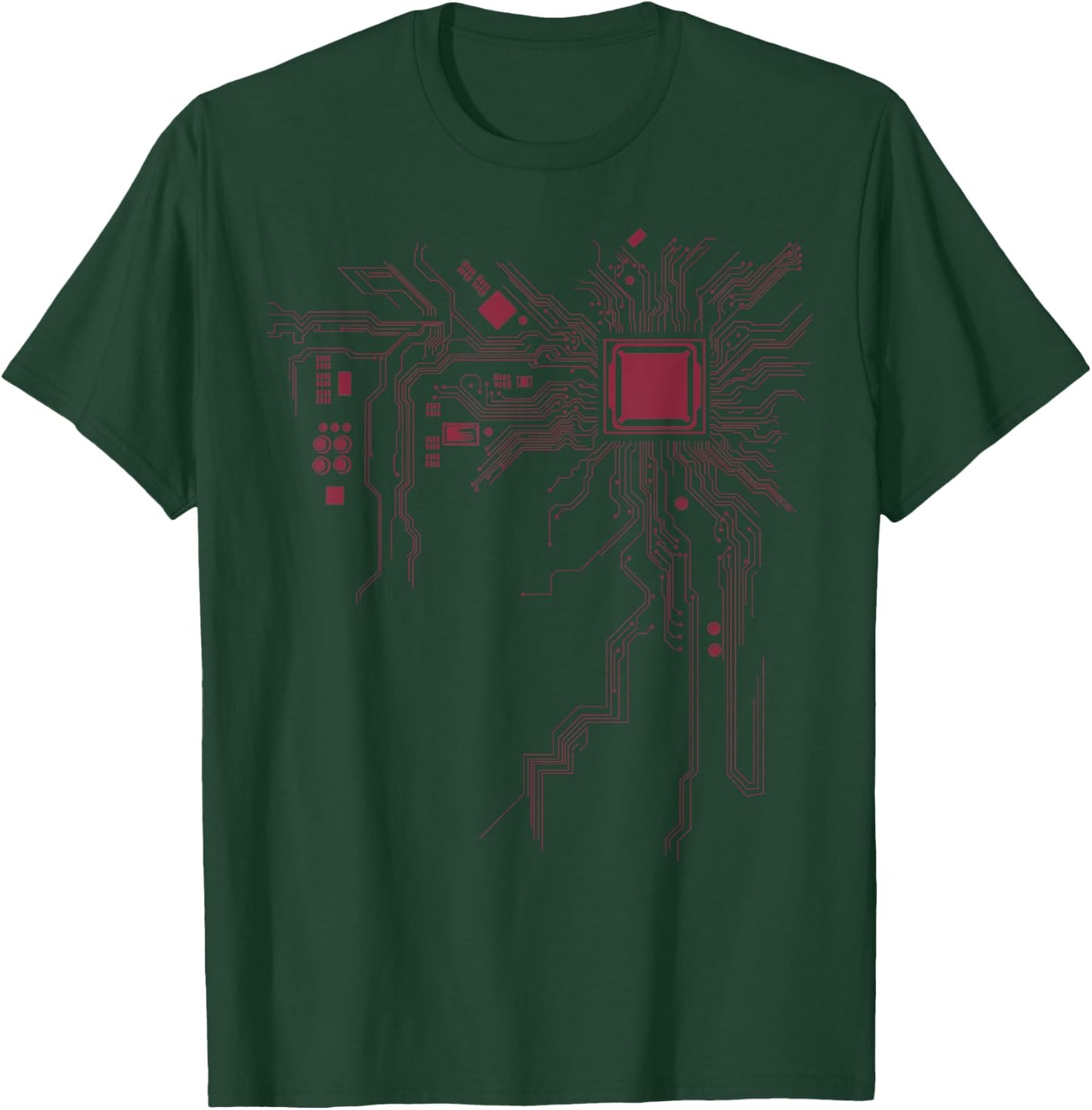 Funny Computer Geek Nerd Gift Cool Computer Core Circuit T-Shirt - T-Shirt | Forest