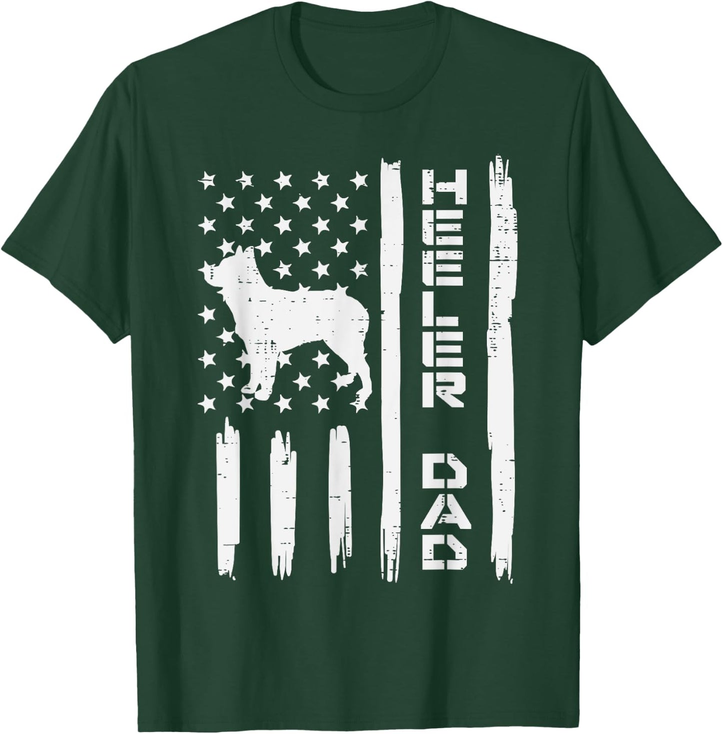 Heeler Dad Flag Vintage Blue Red Cattle Dog Patriot Men Gift T-Shirt - T-Shirt | Forest