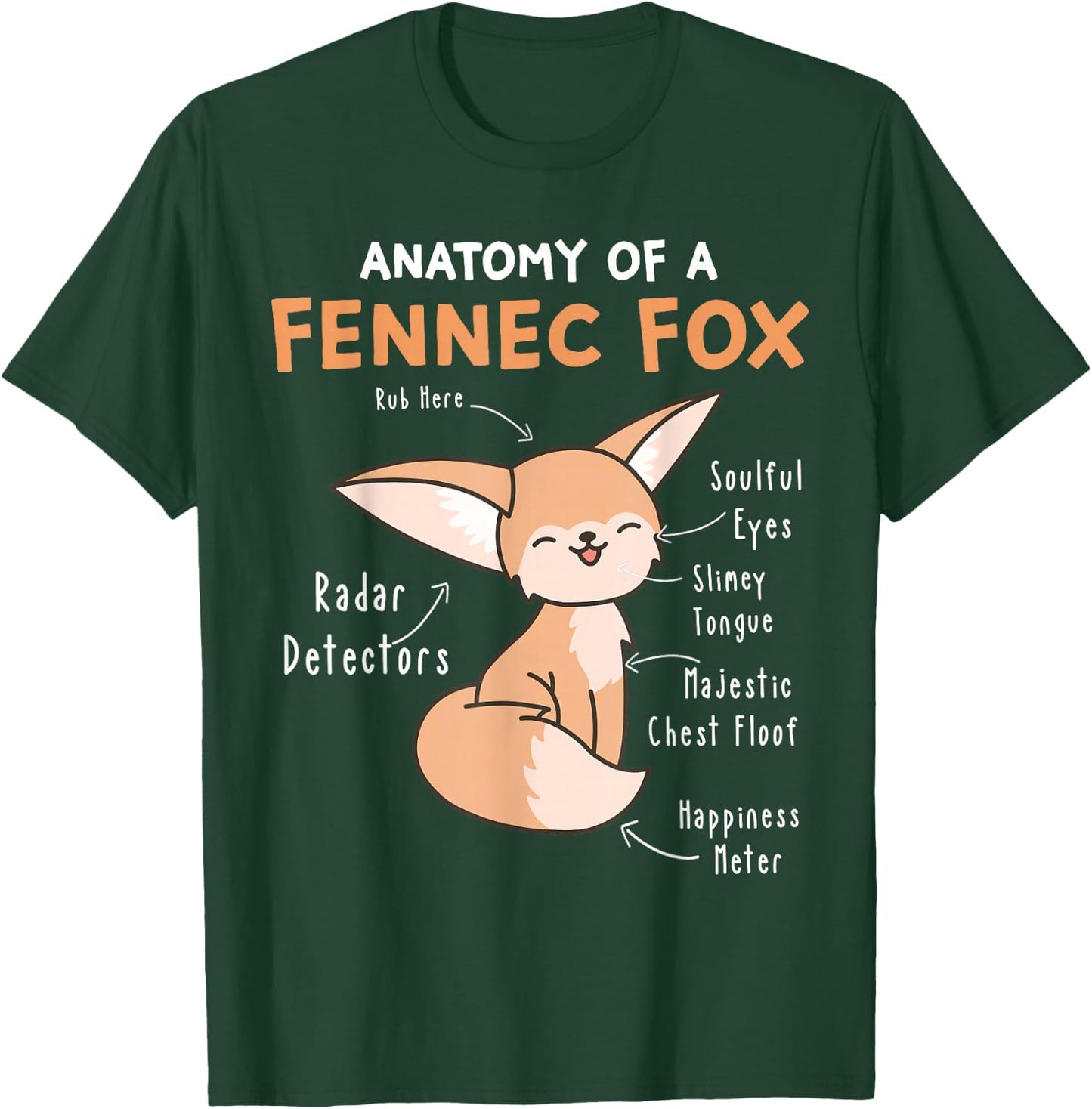 Anatomy Of A Fennec Fox Cute Fennec Fox Lover Gift T-Shirt - T-Shirt | Forest