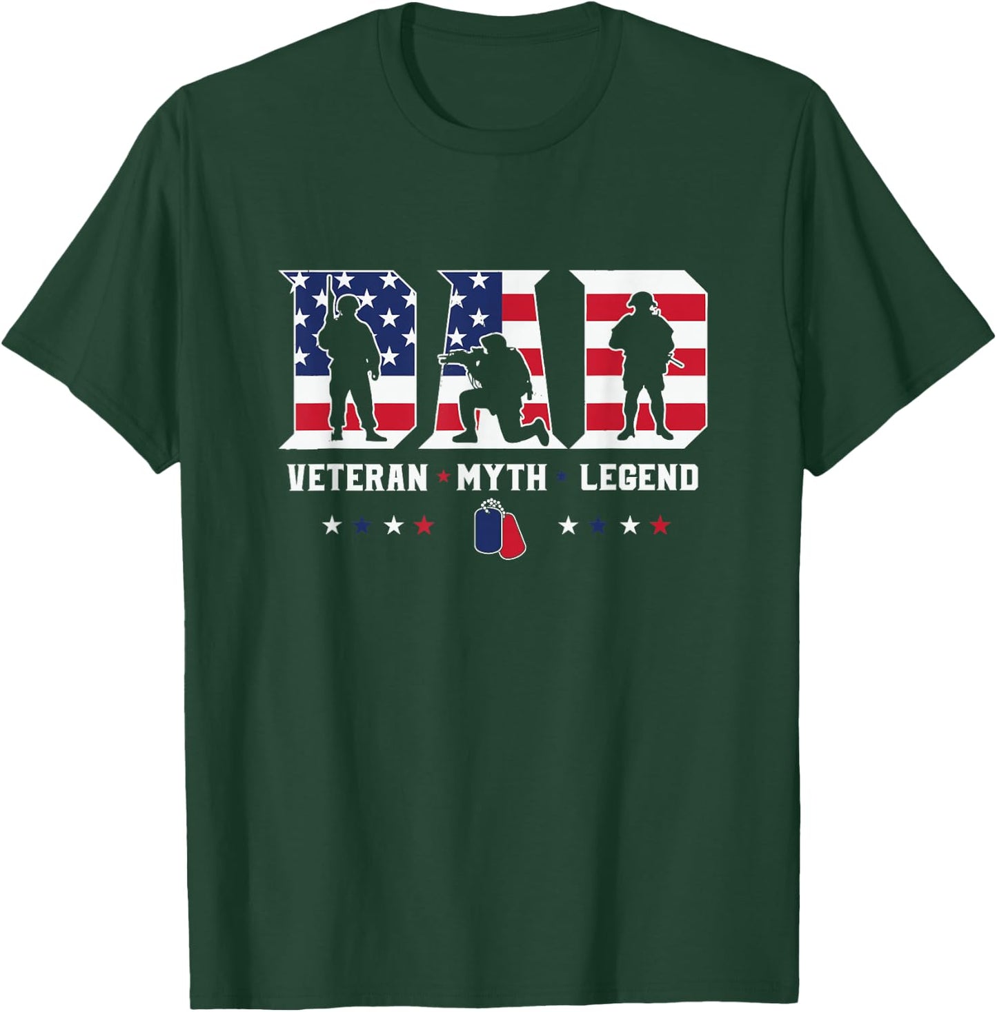 Dad Veteran Myth Legend Shirt, Dad Veteran T-Shirt - T-Shirt | Forest