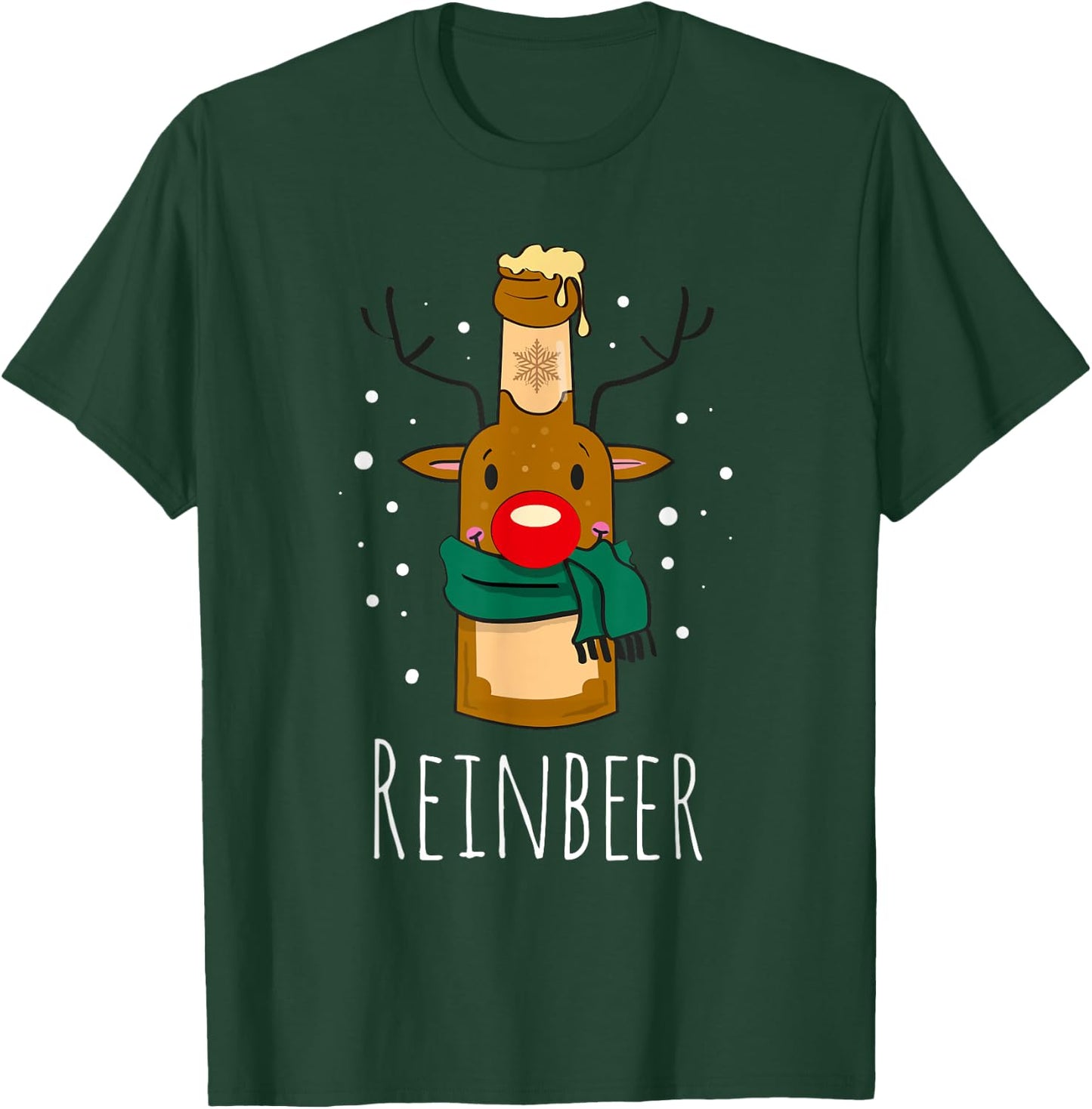 REINBEER Funny Reindeer Beer Christmas Celebrations Drink T-Shirt - T-Shirt | Forest