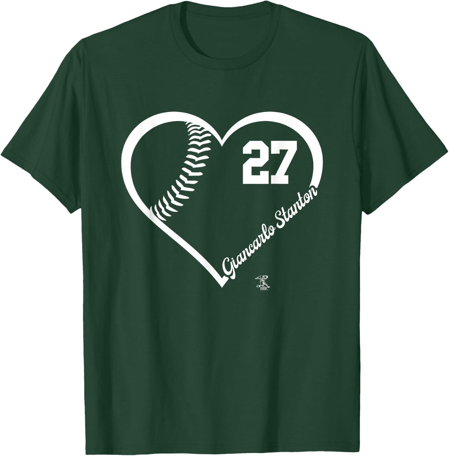 Giancarlo Stanton Player Heart Number New York MLBPA T-Shirt - T-Shirt | Forest