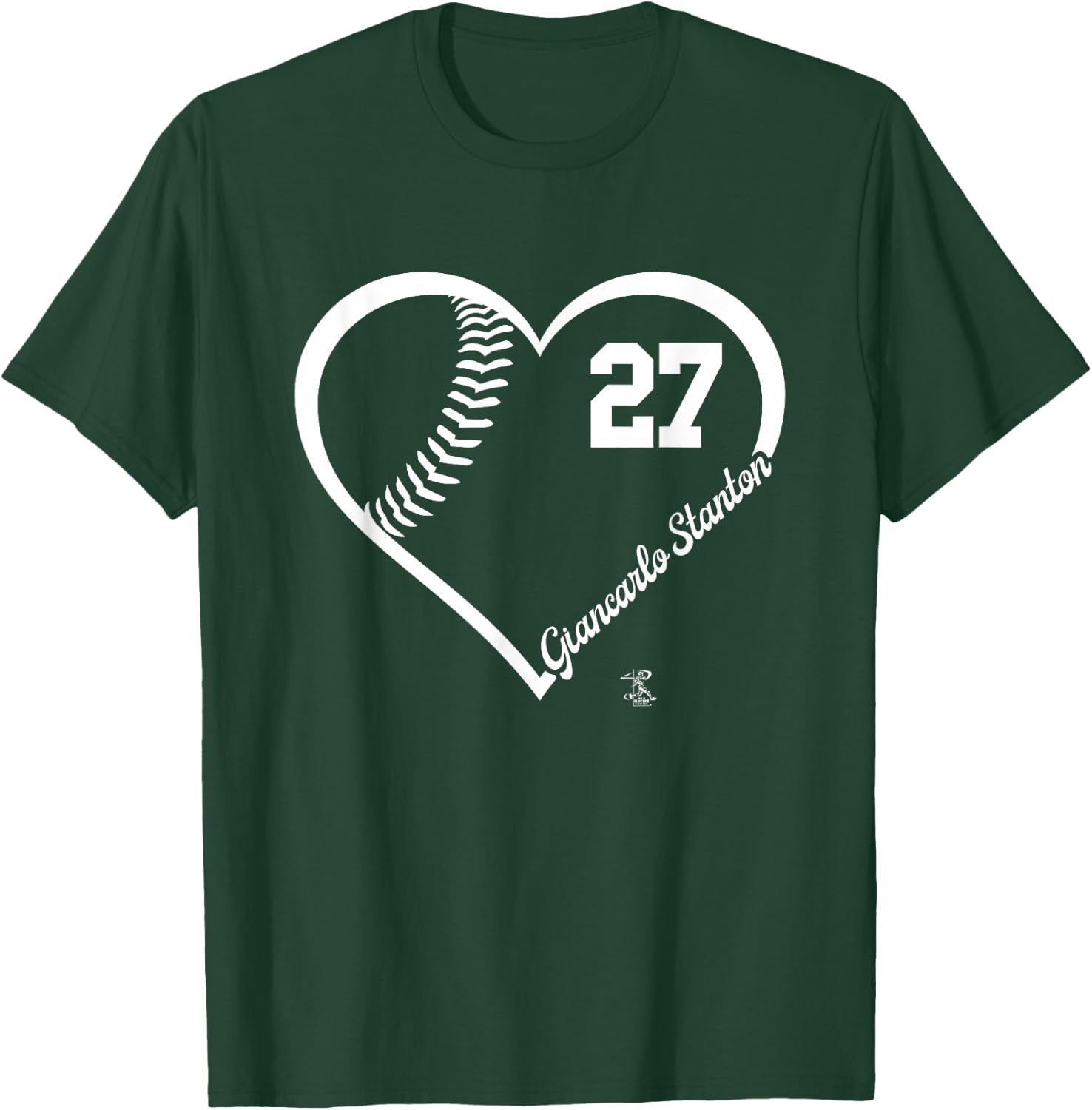 Giancarlo Stanton Player Heart Number New York MLBPA T-Shirt - T-Shirt | Forest