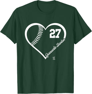 Giancarlo Stanton Player Heart Number New York MLBPA T-Shirt - T-Shirt | Forest