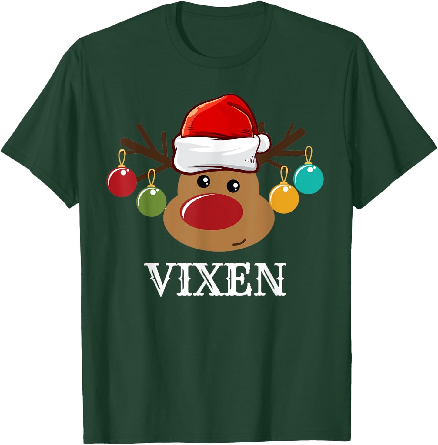 Santa Reindeer Vixen Xmas Group Costume T-Shirt - T-Shirt | Forest