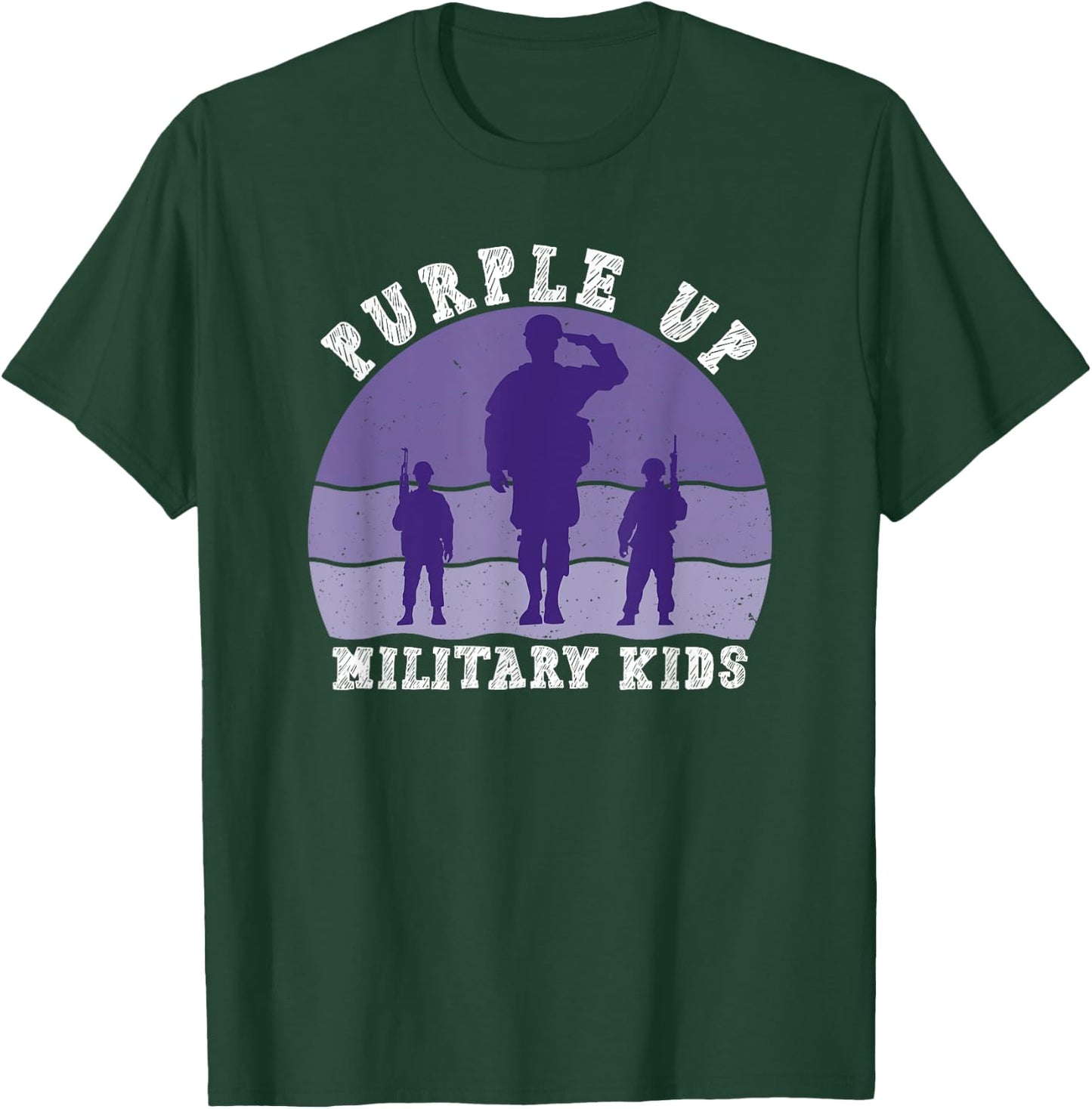 Purple Up For Military Kids Military Child Month Men Women T-Shirt - T-Shirt | Forest