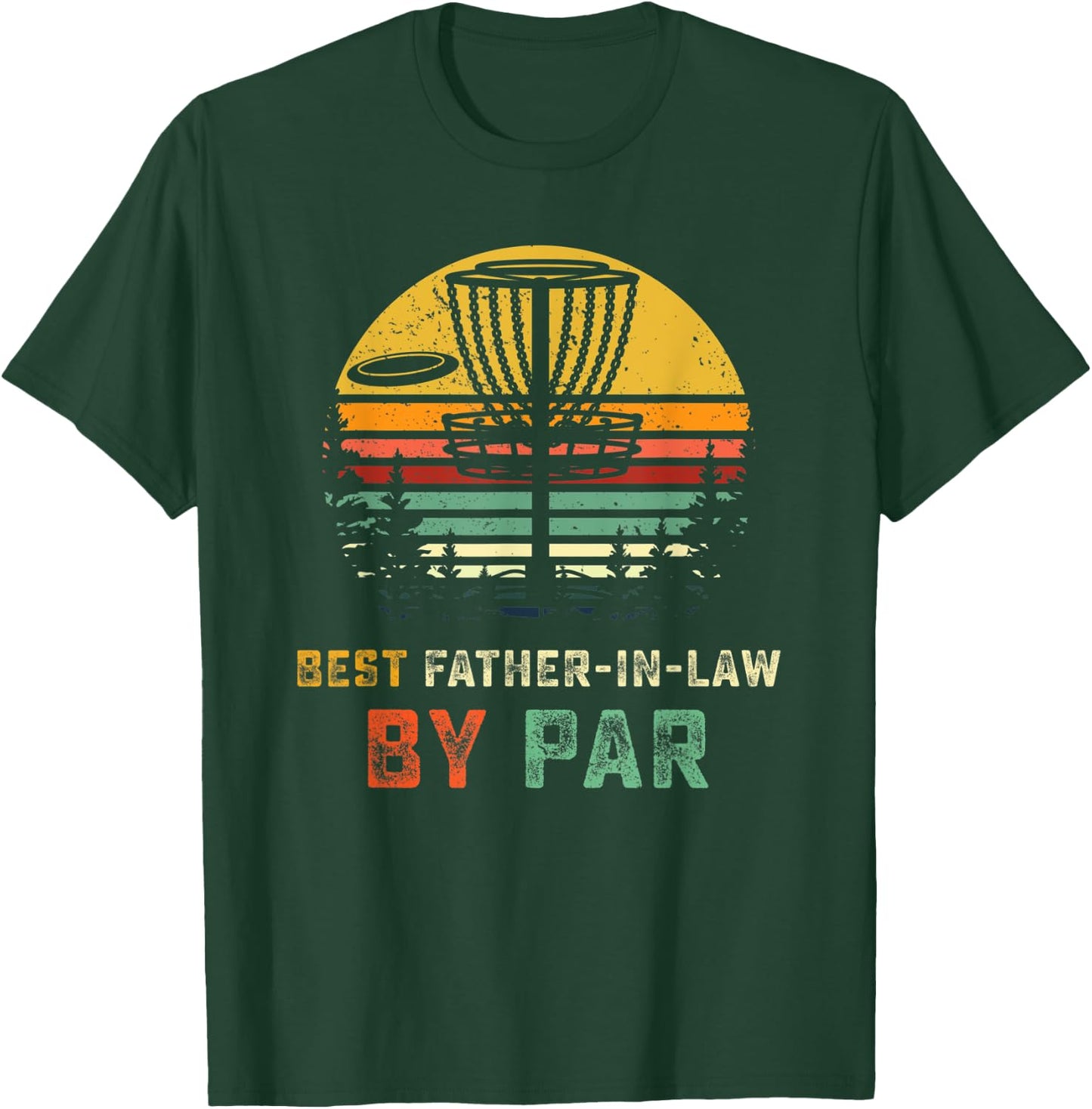 Best Father In Law Disc Golf Gift Golfer Golfing Frisbees T-Shirt - T-Shirt | Forest