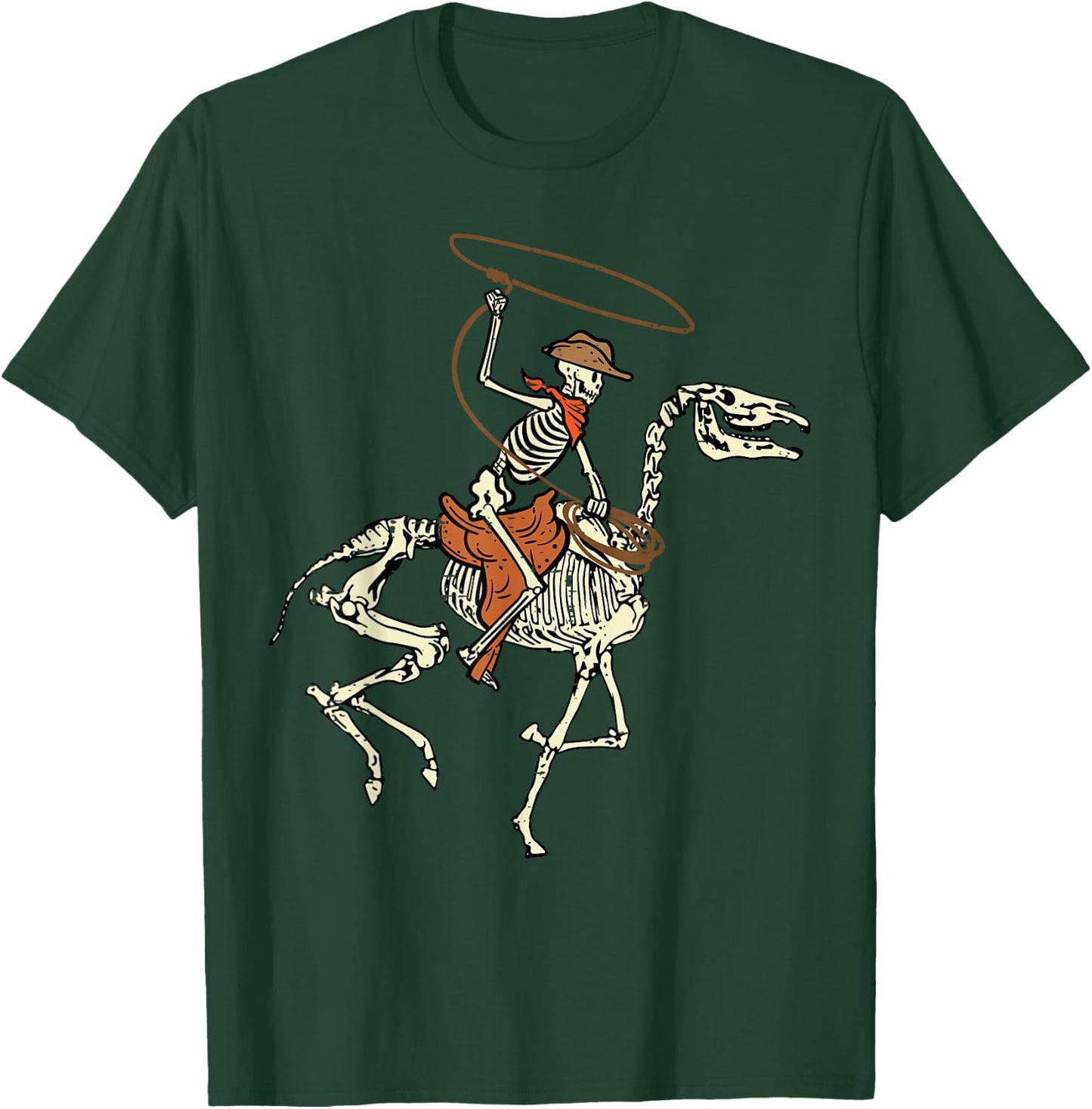Halloween Cowboy Horse Skeleton Costume Men Boys Kids Women T-Shirt - T-Shirt | Forest