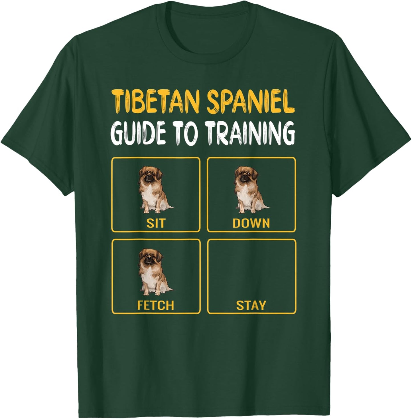 Funny Tibetan Spaniel Guide To Training Dog Obedience T-Shirt - T-Shirt | Forest