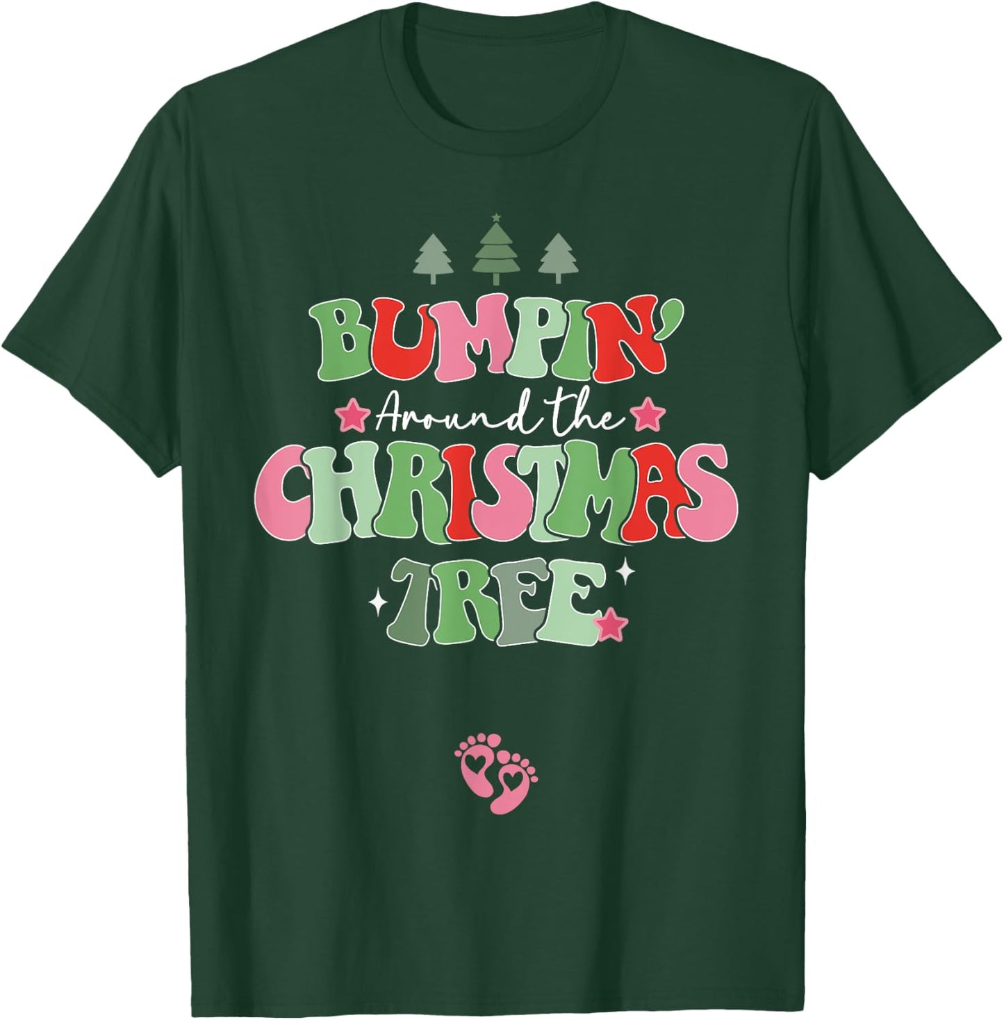 Bumping Around The Christmas Tree Christmas Pregnancy T-Shirt - T-Shirt | Forest