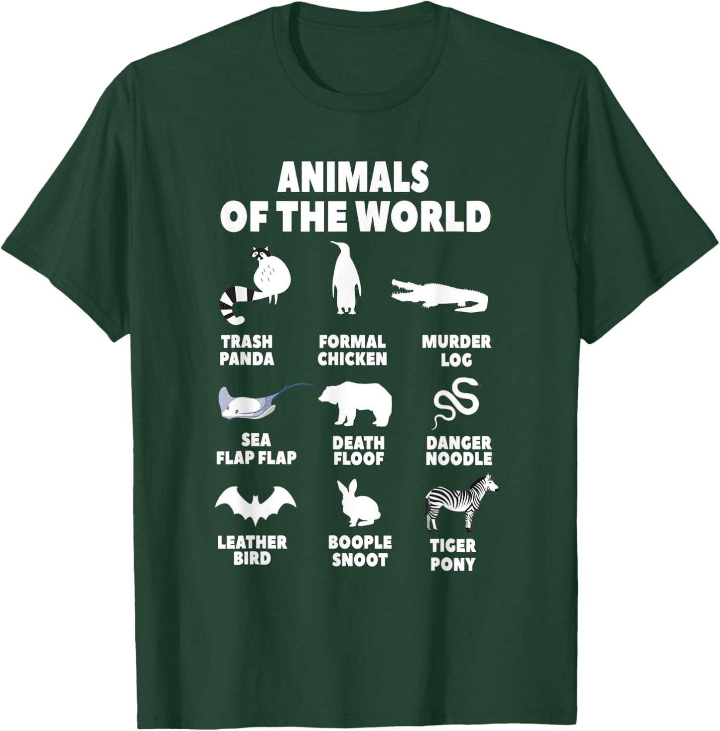 Animals Of The World Biology Wildlife Gift T-Shirt - T-Shirt | Forest