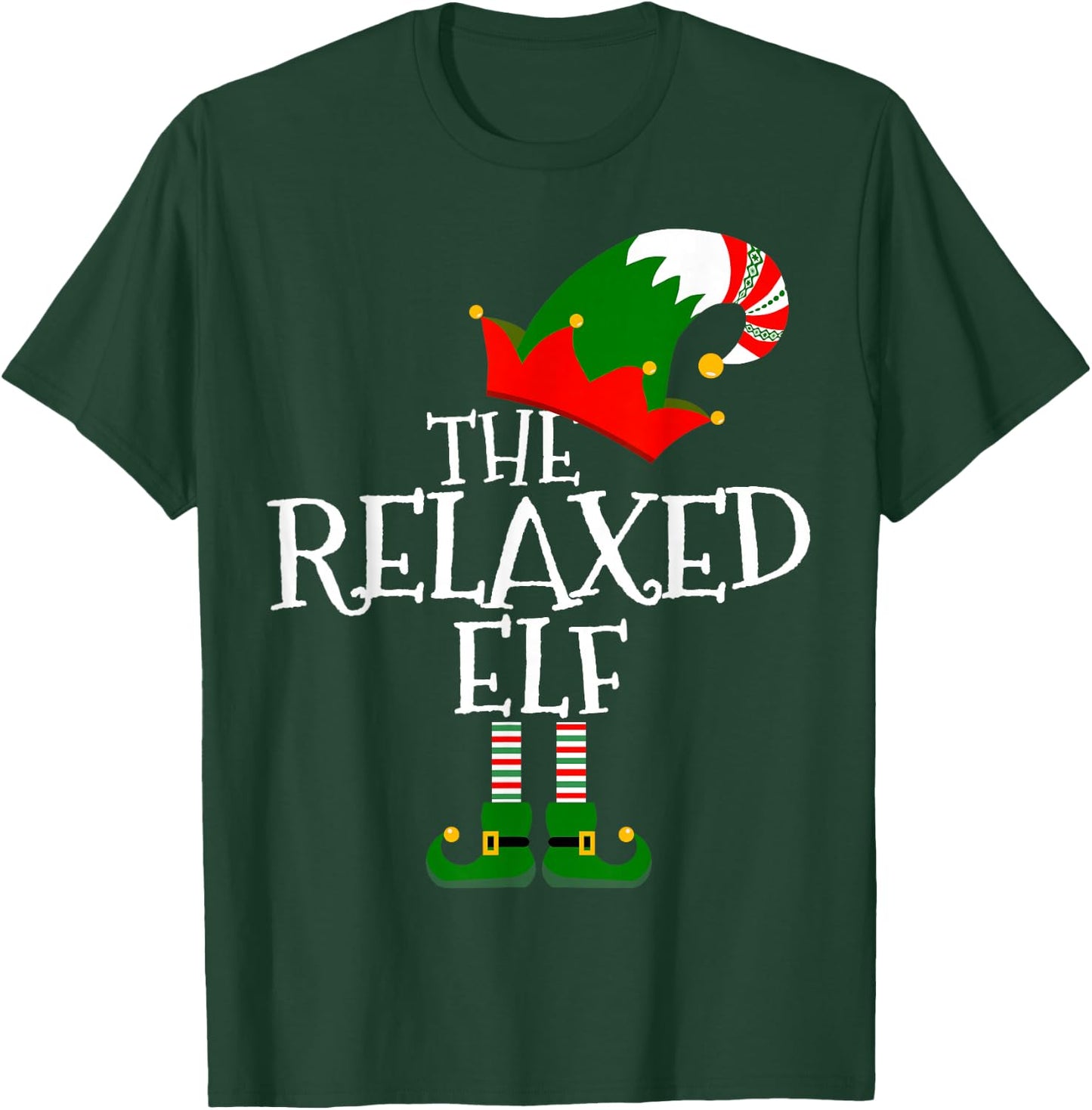 Funny The Relaxed Elf Matching Family Group Gift Christmas T-Shirt - T-Shirt | Forest