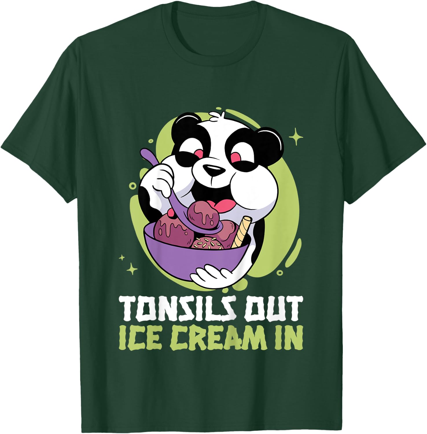 Tonsils Out Ice Cream In Panda Recovery for Kids T-Shirt - T-Shirt | Forest