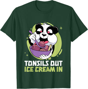 Tonsils Out Ice Cream In Panda Recovery for Kids T-Shirt - T-Shirt | Forest