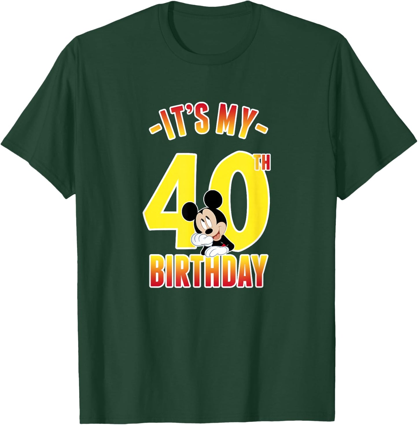 Disney Mickey Mouse It's My 40th Birthday Gradient Portrait T-Shirt - T-Shirt | Forest