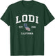 Lodi California CA Vintage American Flag Sports Design T-Shirt - T-Shirt | Forest