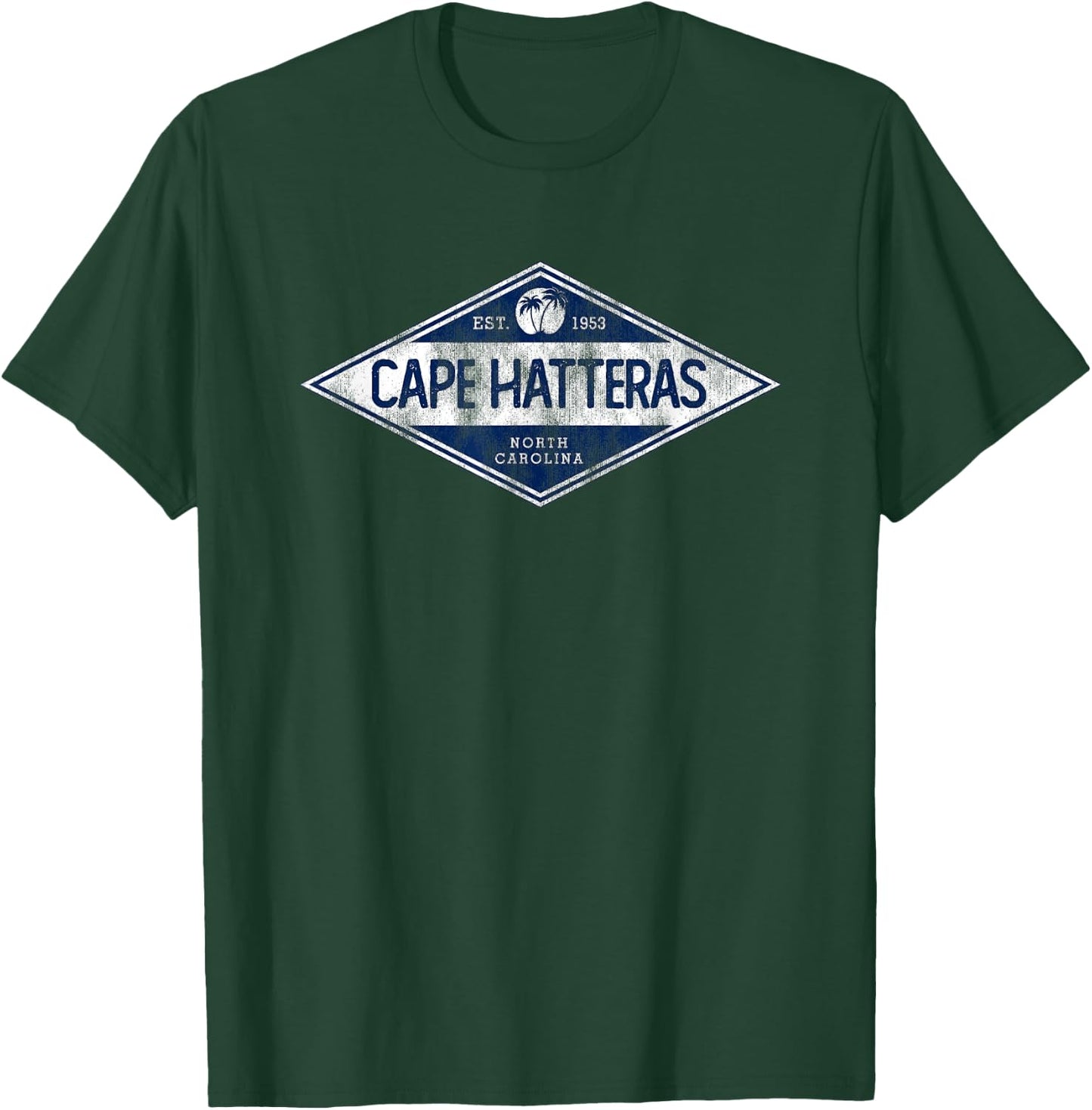 Vintage Cape Hatteras North Carolina Retro Badge Souvenir T-Shirt - T-Shirt | Forest