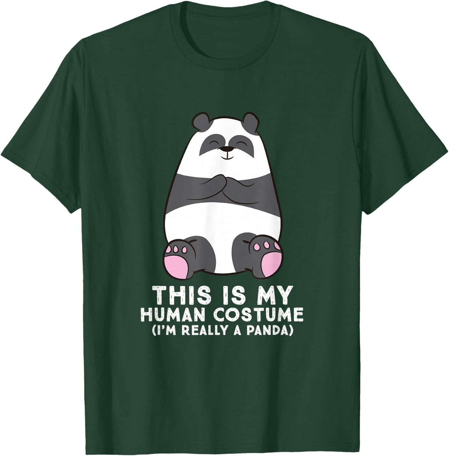 Panda Costume This is My Human Costume I'm Really A Panda T-Shirt - T-Shirt | Forest