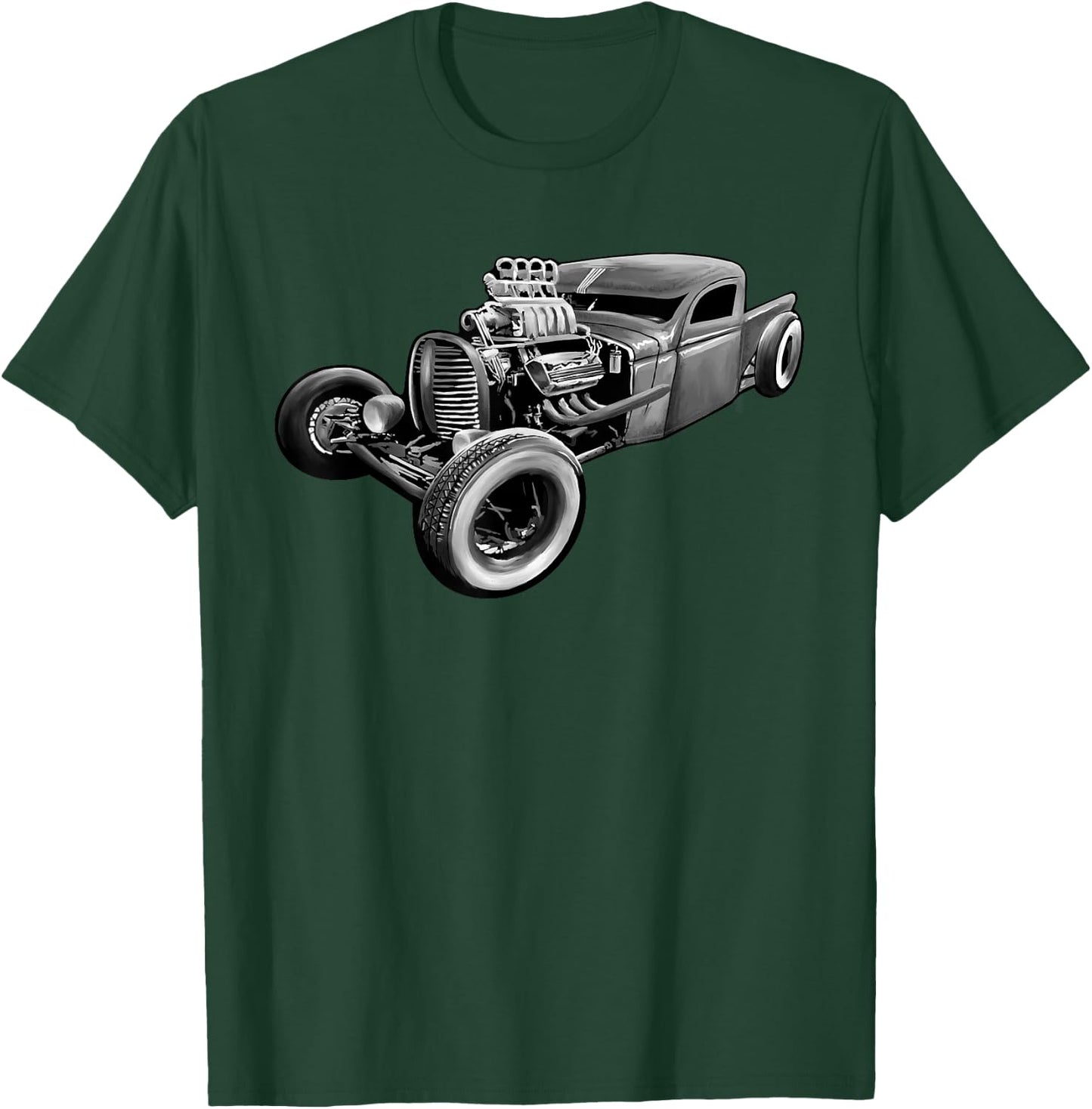 Rust Bucket Outline Funny Hot Retro Rod Diesel Cars Gift Men T-Shirt - T-Shirt | Forest