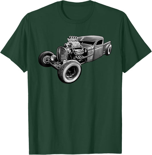 Rust Bucket Outline Funny Hot Retro Rod Diesel Cars Gift Men T-Shirt - T-Shirt | Forest
