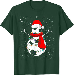 Funny Christmas Soccer Balls Santa Snowman Holiday Xmas 2023 T-Shirt - T-Shirt | Forest