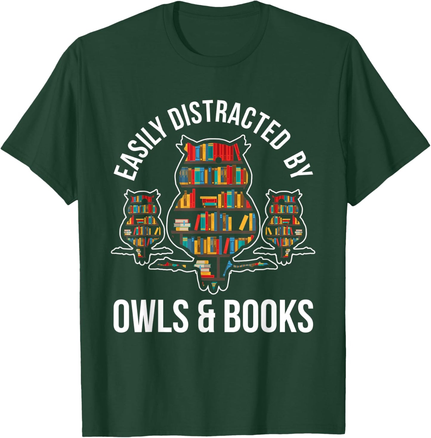 Owl Book Nerd Reading Gift Owl T-Shirt - T-Shirt | Forest